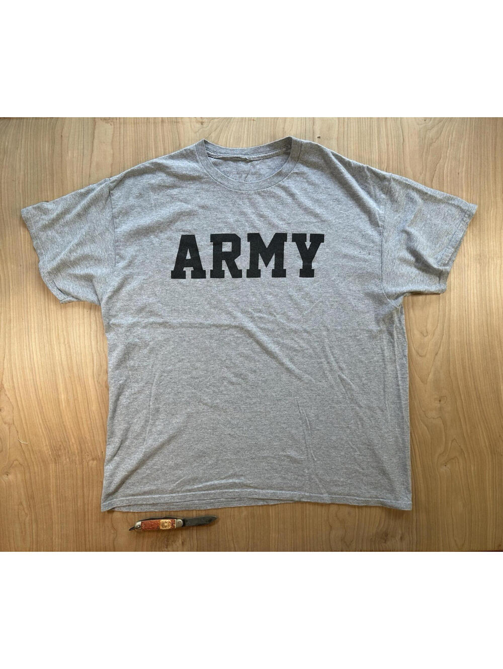 vintage ARMY T SHIRT size XTRA LARGE gray CLASSIC